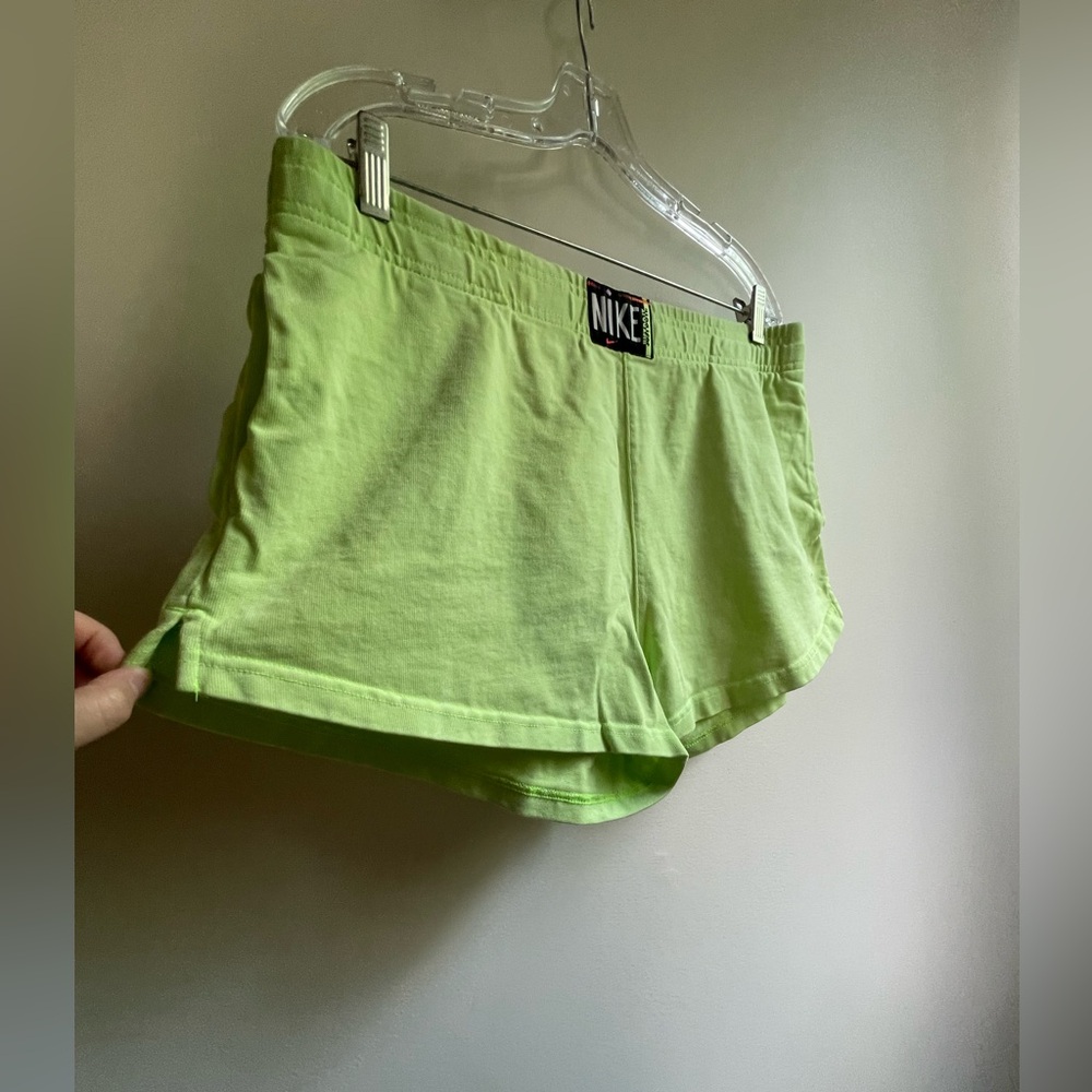 Nike Lime Green Shorts With Logos Size Medium - Picture 2 of 12